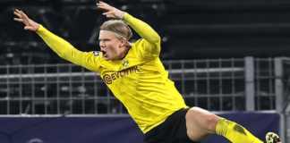 Striker Borussia Dortmund erling Braut Haaland mencatat rekor baru di Liga Champions. (Foto dari Uefa.com)