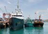 Dua kapal penangkap ikan asal Vietnam diperairan Natuna, Kepri diamankan kapal patroli Baharkam Mabes Polri, Minggu (21/3/2021).