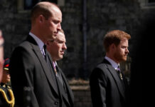Pangeran William dan Pangeran Harry di prosesi pemakaman Pangeran Philip (Foto:kumparan.com)