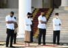 Presiden Joko Widodo melakukan shalat Idul Fitri 1442 Hijriah di Istana Kepresidenan Bogor, Kamis (13/5/2021).