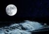 Foto Ilustrasi bulan dan gelombang laut. (Foto: Bentham Open)