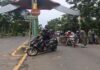Foto suasana penyekatan PPKM Darurat di Perbatasan Tanjungpinang-Bintan Tugu Keris Km 16 Desa Toapaya Selatan, Rabu (14/7/2021)