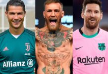 Conor McGregor, Lionel Messi, Cristiano Ronaldo adalah tiga atlet berpenghasilan tertinggi tahun 2021 versi Forbes. (Foto dari hypebeast.com)