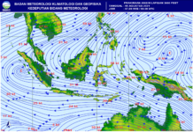 Prakiraan angin lapisan 3000 feet di Indonesia pada Jumat 6 Agustus 2021 pukul 07:00 - 00:00 WIB. (Sumber: BMKG)