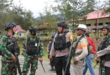 Ilustrasi TNI dan Polri memburu KKB di