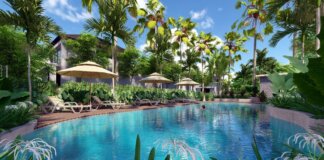 Perumahan Himalaya di Tiban V Batam dilengkapi kolam renang dan suasana asri dengan view Singapura.