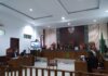Suasana sidang korupsi bea cukai dan mikol untuk terdakwa Apri Sujadi dan Mohd M Saleh, di Gedung PN Tanjungpinang, Sengarang,