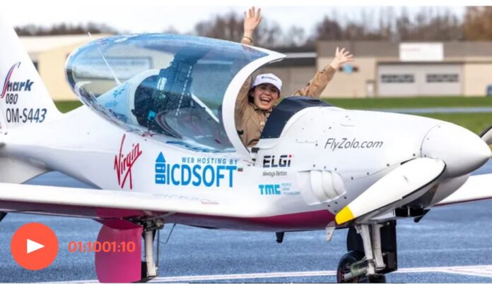 Zara Rutherford (19) menjadi wanita termuda yang terbang solo keliling dunia. (Tangkapan layar video via Guardian)