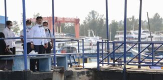 WaliKota Batam, Muhammad Rudi mengecek Pelabuhan Pancung, Sekupang. Hal itu dilakukan Rudi sebelum menghadiri kegiatan silaturahmi dengan masyarakat Belakangpadang, Selasa (15/3/2022)