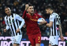 Kapten Roma, Lorenzo Pellegrini, menyelamatkan tim Jose Mourinho dari kekalahan melawan tuan rumah Udinese berkat gol penaltio di masa injury time.(Foto: romapress.net)