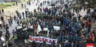 Ilustrasi demo mahasiswa di Jakarta (CNN Indonesia/Andry Novelino)