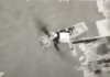 Drone Ukraina tembak kapal Rusia. Foto: Twitter