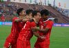 Tim Nasional Indonesia mengalahkan Myanmar 3-1 dalam laga terakhir penyisihan grup A, di Stadion Viet Tri, Phu Tho, Vietnam, Minggu (15/5/2022) malam.