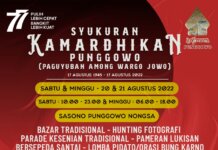 Syukuran Kamardikan dalam rangka memperingati HUT ke-77 Kemerdekaan Republik Indonesia yang dihelat Punggowo  (Paguyuban Among Wargo Jowo) di  Sasono Punggowo Nongsa, Batam, Sabtu-Minggu (20-21/08/2022)