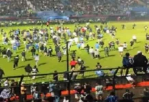 Kerusuhan Arema FC dan Persebaya Sumber : tangkapan layar