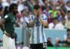 Argentina kalah atas Arab Saudi. (Foto: AP/Natacha Pisarenko)