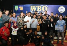 Wali Kota Batam, Muhammad Rudi, menutup secara resmi Wali Kota Batam Open Pencak Silat 2022 di Hi Test Arena Golden Land, Taman Baloi, Sabtu (24/12/2022).