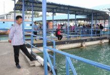 Wali Kota Batam Muhammad Rudi menyempatkan diri meninjau Pelabuhan Pancung Sekupang saat hendak ke Belakangpadang, Sabtu (24/12/2022) pagi.
