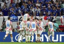 Piala Dunia 2022: Selebrasi para pemain Kroasia usai menang adu penalti lawan Jepang di babak 16 besar (c) AP Photo/Eugene Hoshiko