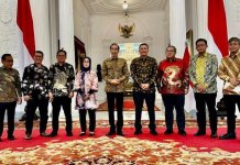 Presiden Jokowi saat menerima Anggota Dewan Pers yang dipimpin oleh Ketua Dewan Pers Ninik Rahayu di Istana Negara, Jakarta, Senin (6/2/2023).