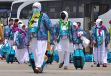 Jemaah haji Indonesia tiba di bandara Amir Muhammad bin Abdul Aziz (AMAA Madinah (Foto: Istimewa)