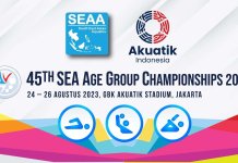 Pamflet 45th SEA Age Group Championship 2023 (Foto: Federasi Akuatik Indonesia)