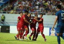 Timnas U-23 Sepak Bola Indonesia saat melakukan selebrasi gol setelah merobek gawang Thailand, pada laga semi final Piala AFF U-23 2023. (Foto: Istimewa)